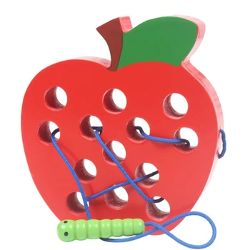 

Baby Kids Montessori Early Education Toys Wooden Insect Eating Fruits Toys Teaching Exercise Hands-on Ability Toy Children Gift