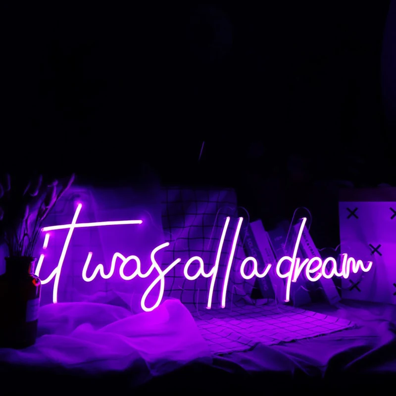 

it was all a dream Neon Sign Custom Light Lamp GTA decor Lamp Living Room Interior Design Custom Led Light Sign