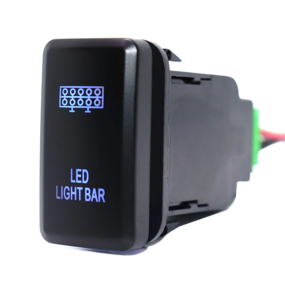 LED Light Bar Pushbutton Switch 12V ON-OFF Switch with Connector Wire ...