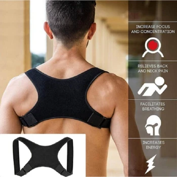 

Clavicle Posture Correcto Adult Unisex Back Support Belt Adjustable Corset Orthopedic Brace Shoulder Correct postura One size