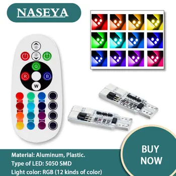 

2 Pcs Car Reading Wedge Side Light T10 LED RGB 5050 Bulb Canbus For Bmw E90 E60 E39 F10 F30 E36 F20 E87 E70 E91 E46 1 3 5 Series