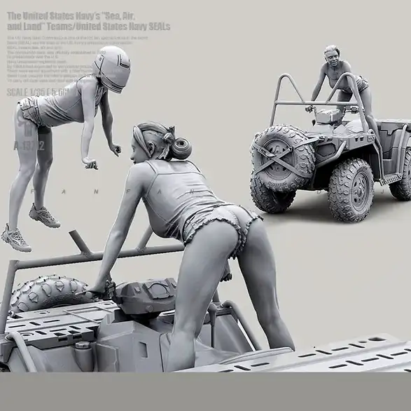 Details about  / 1//35 Beautiful Terrain Handsome Car Female Driver Resin A-19713 Soldier-C Y5E2