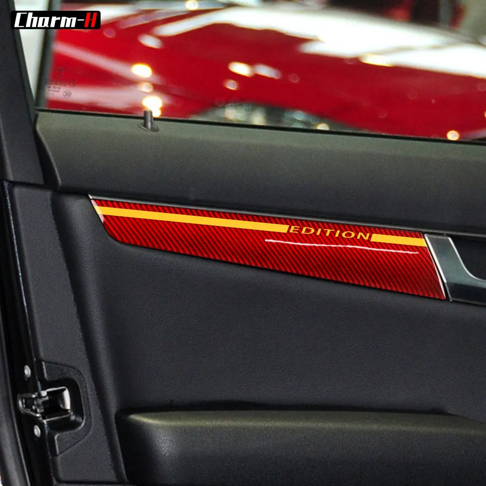 

Carbon Fiber Interior Door Panel Strip Cover Trim For Mercedes Benz W204 2007-13