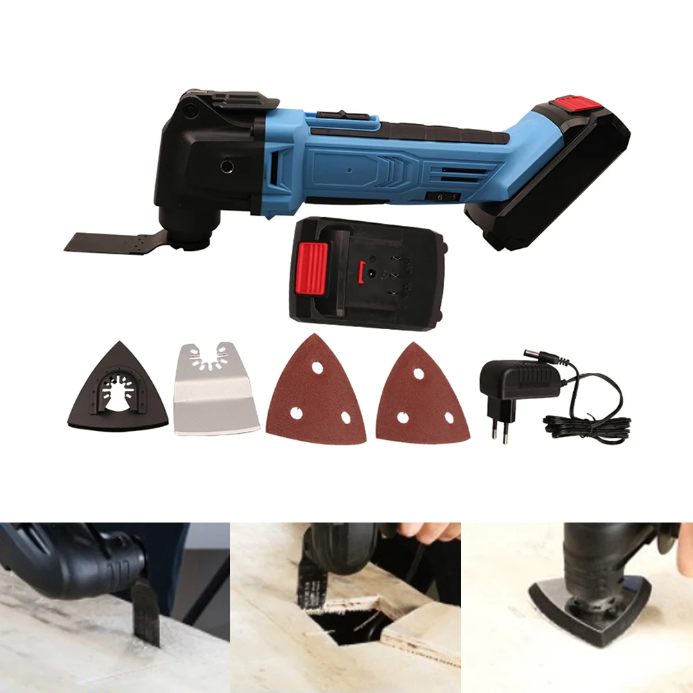 20V Electric Cutter 6 Speeds Rotary Cutting Machine Wood Plastics Metal Cutting Saw Trimming Tool Kit with Blade Replaceable