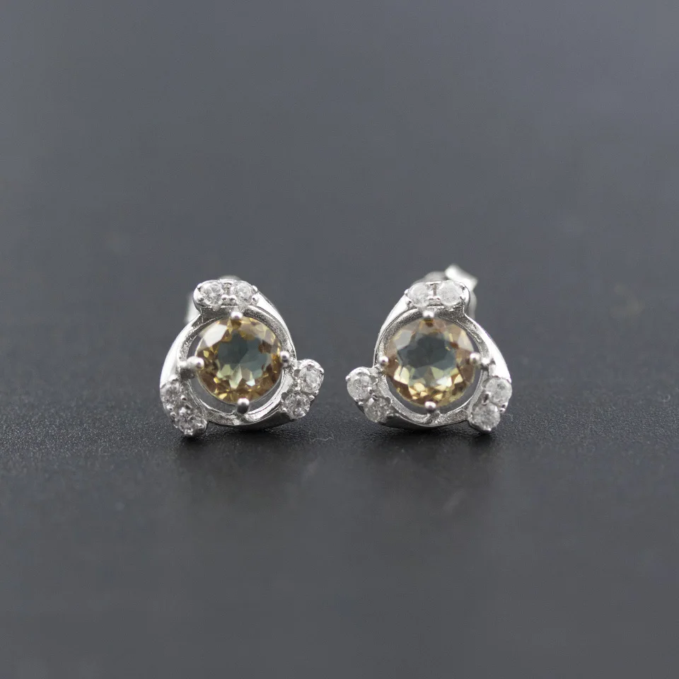 Bolai small color change diaspore stud earrings 925 sterling silver 1.0ct created sultanit gemstone jewelry for women girl 2019