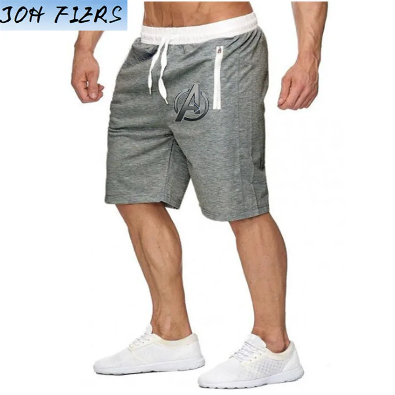 Новинка, модные мужские спортивные шорты, брюки для бодибилдинга, спортивные штаны Marvel, шорты для бега, повседневные мужские шорты большого размера