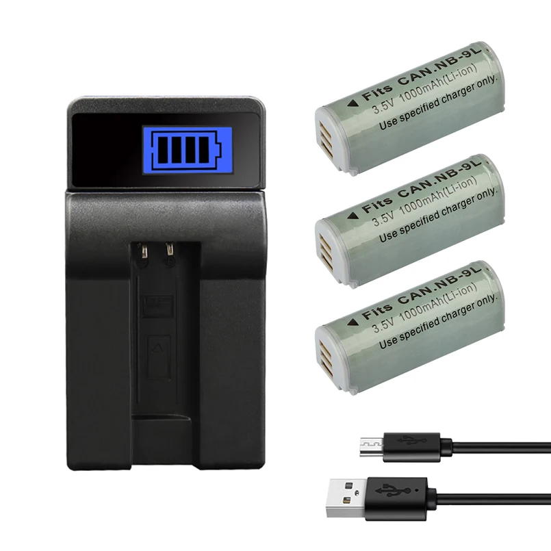 Caricabatteria Nb-9L Nb 9L Per Canon Elph 510 520 530 Hs Powershot N Sd4500 Is Ixus 1000 1100 500 Hs Ixy 50S Fotocamera 1000Mah