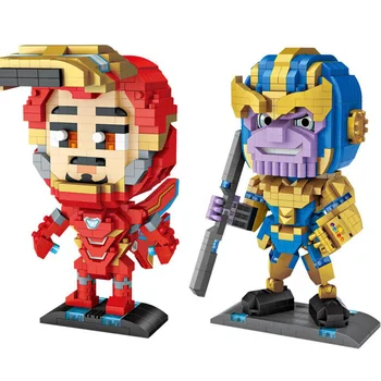 

Cartoon Super heroes micro diamond block avenger Endgame ironman thanos Infinity Gauntlet nanobrick toys building bricks