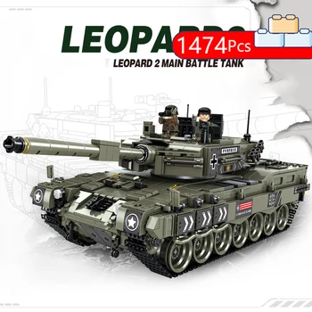 

Military Leopard 2 German Main Battle Tank Truck Model Building Blocks Bricks Set Compatible Lepining Toys For Children Gifts