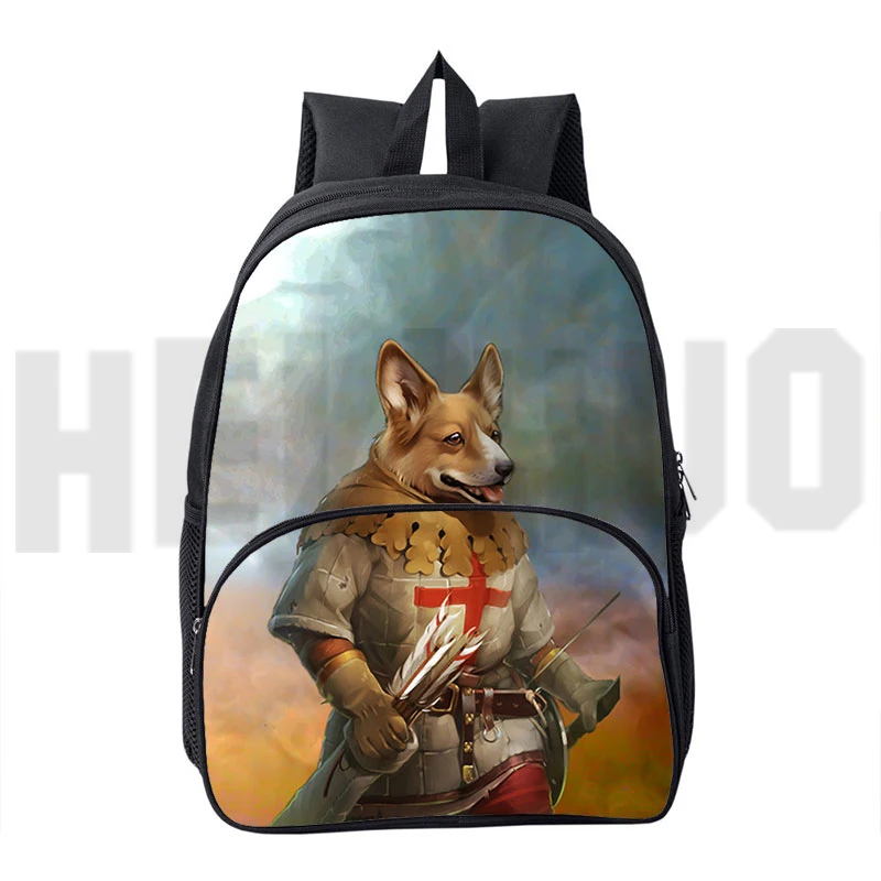 

3D Welsh Corgi Pembroke Backpacks Women Travelbag Korgi Double Zipper Mochila Kawaii Pet Dog School Bags for Kids Canvas Bookbag