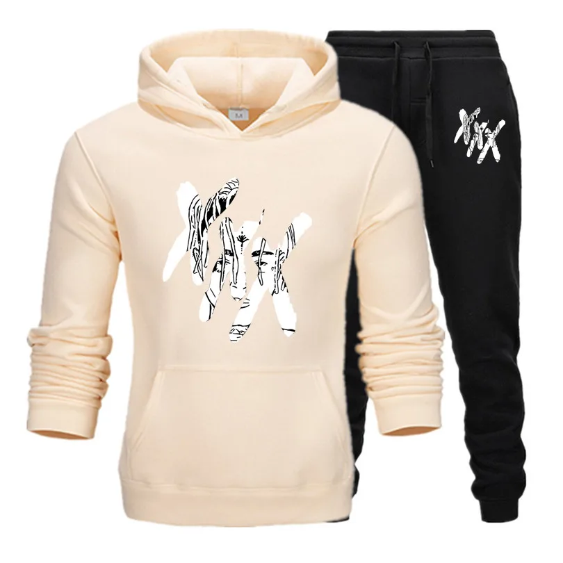 Взрывные модели мужские Xxxtentacion Спортивная одежда 2 комплекта новой модной спортивной одежды мужские спортивные штаны Толстовка весна и осень