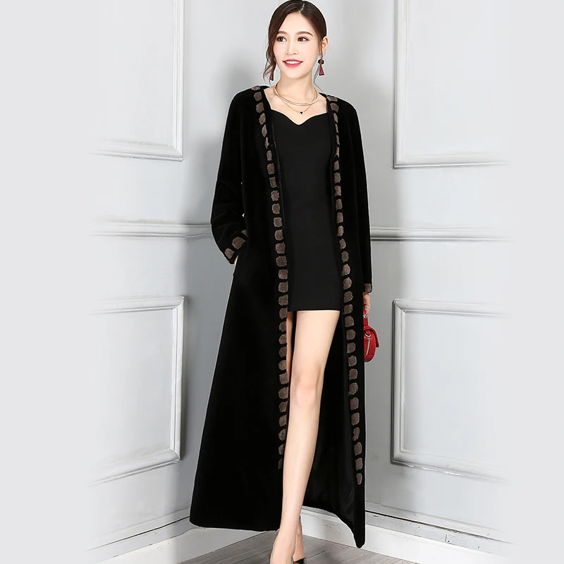 

Winter Autumn Jacket Women 2020 Real Sheep Shearing Fur Coat Female Long Warm Natural Wool Coats Lady Outerwear C01006 s
