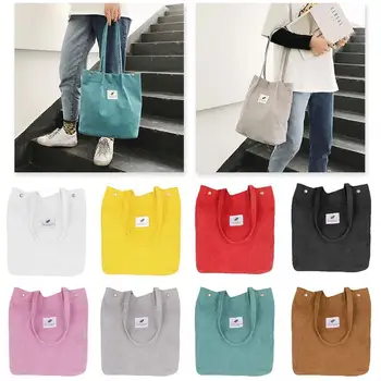

Casual Handbag For Women Bookbag Litthing Women's Crossbody Shoulder Shopping Bags Bags Package Solid Tote Corduroy Canvas J4J2