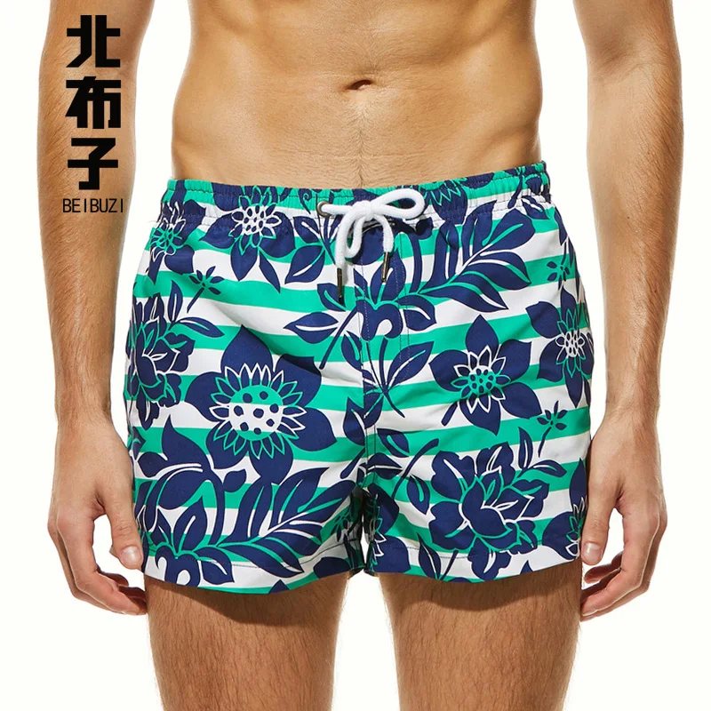 

Men's Beach Board Shorts Swimsuits Sports Fashion Striped Flower Printing Quick-drying Beach Shorts Boxer