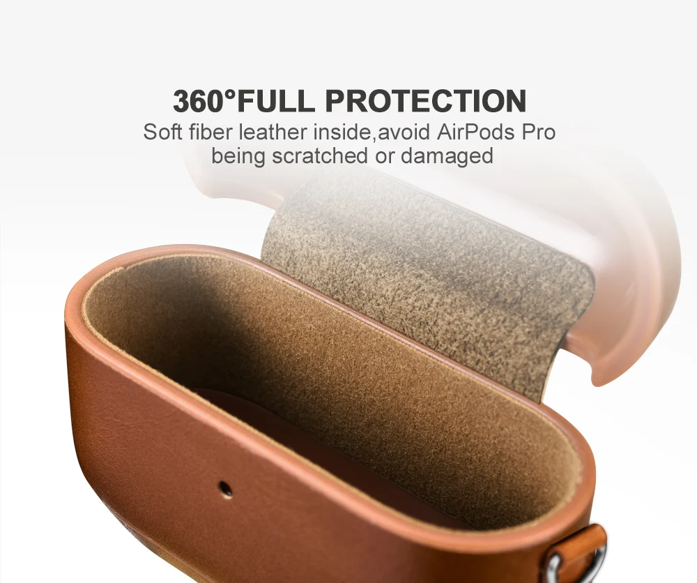 genuíno couro de vaca caso plástico capa para airpods pro luxo retro couro caso protetor para airpods