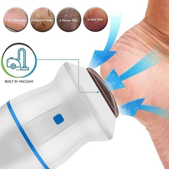 

Portable electric vacuum suction foot grinder, USB electronic foot file pedicure tool two-speed callus for dry