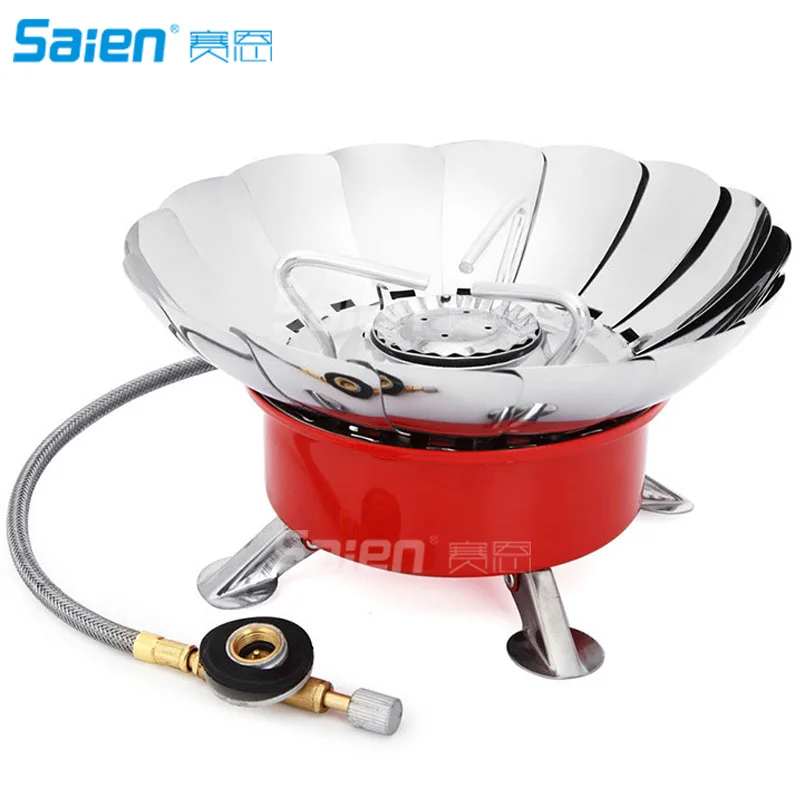 

Туристическая плита, портативная, легкая, ветрозащитная, для отдыха на природе, кемпинга, с пьезозажиганием и регулируемым клапаном