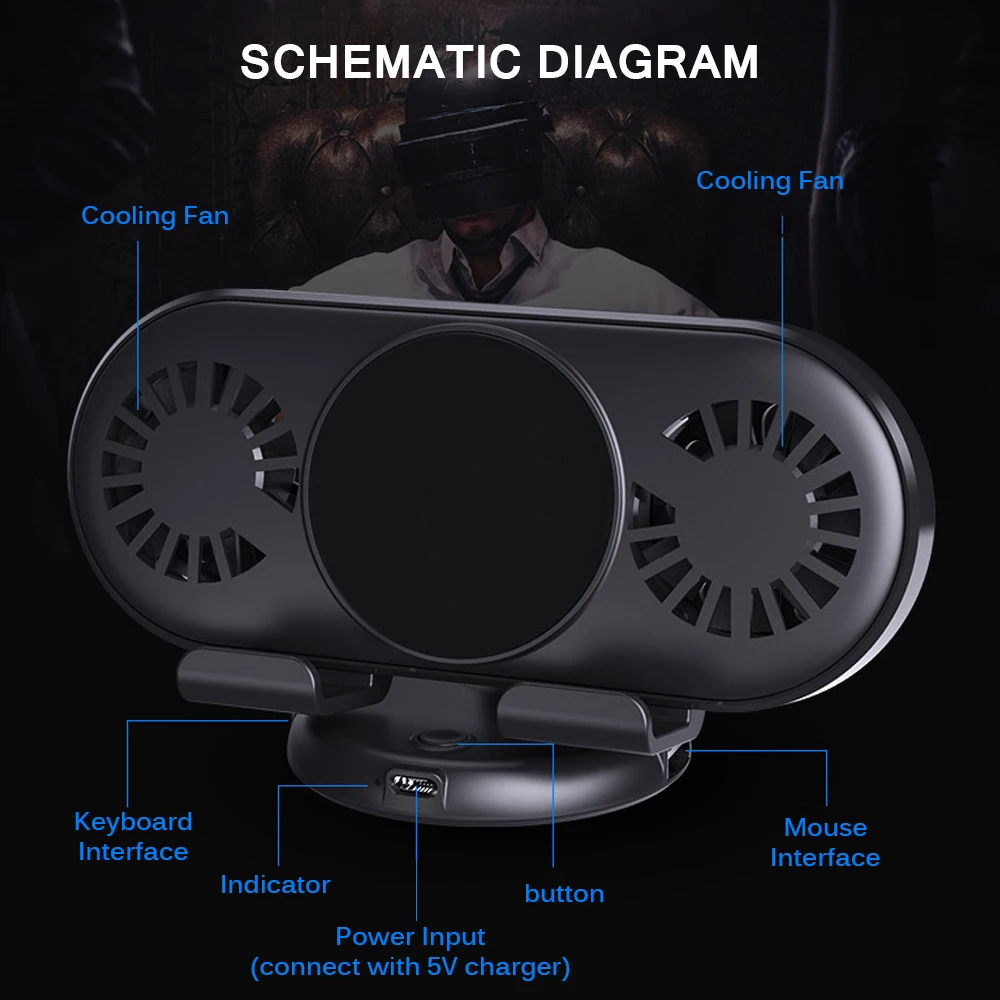 

New Phone Holder Stand For Iphone Android Bluetooth Gaming Keyboard Mouse Converter Phone Radiator For Ipad PUBG Game Controller
