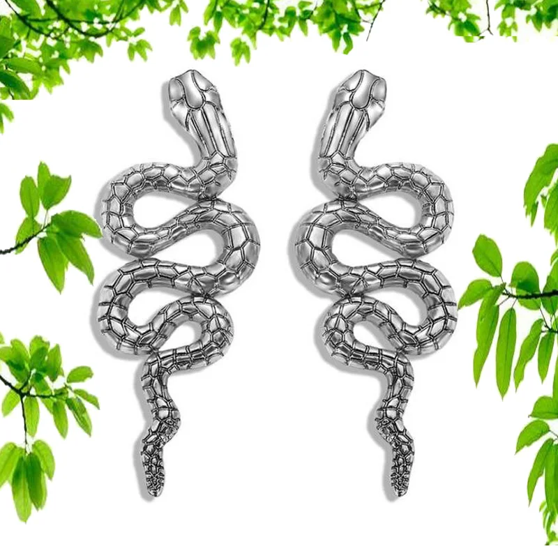 

Snake Earrings Zinc Alloy Stud Earrings For woman Vintage Gold Silver Earrings Long Earrings Hot Fashion Jewelry Gift Wholesale