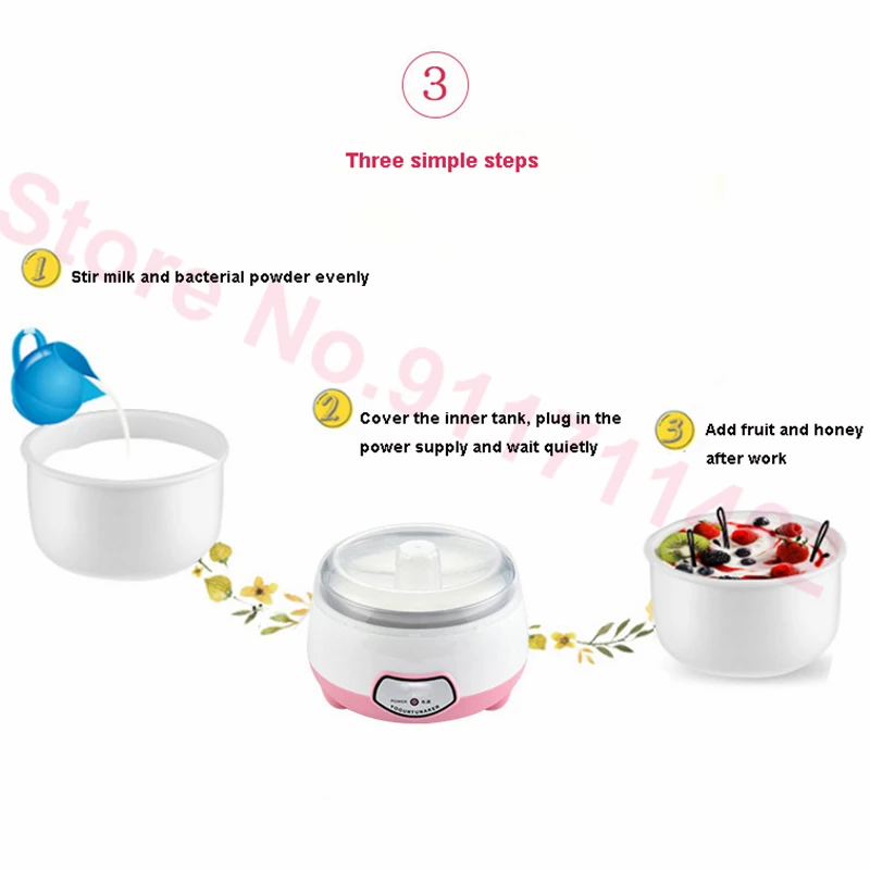220V Multifunction Mini Electric Yogurt Maker Household DIY Yogurt Tools Natto Rice Wine Machine Stainless Steel Inner