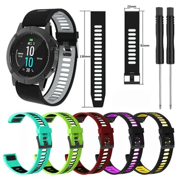 

22mm Smartwatch Silicone Watchband for Garmin Fenix6 Fenix5 & Fenix5 Plus Watch Accessories Double Color Sports Bracelet Strap