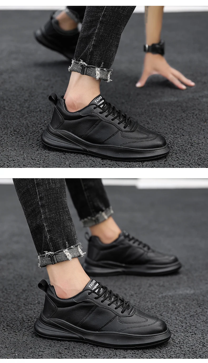 New Arrival Men Tennis Shoes Lightweight Anti-Slippery Leather White Sneaker Fashion Gym Sport Man Footwear Tenis Masculino