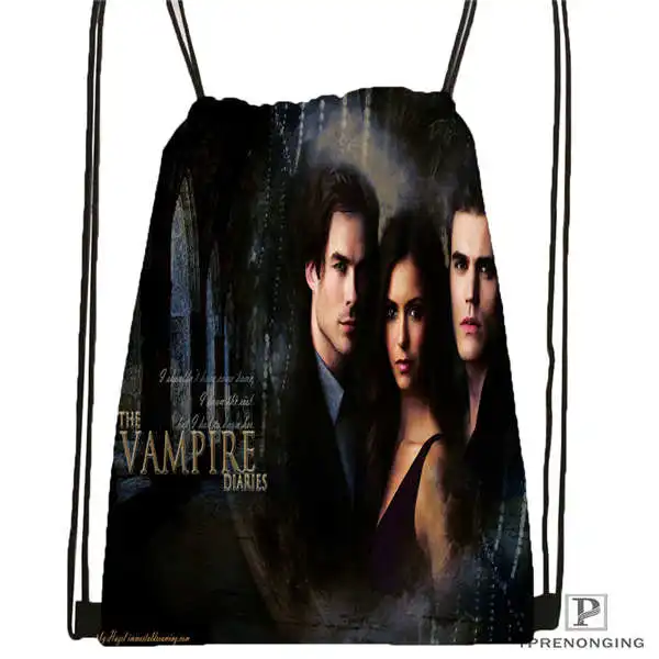Пользовательские the_vampire_diaries_ походная сумка на шнурке милый рюкзак для детей(черная спинка) 31x40 см#2018611-2(22