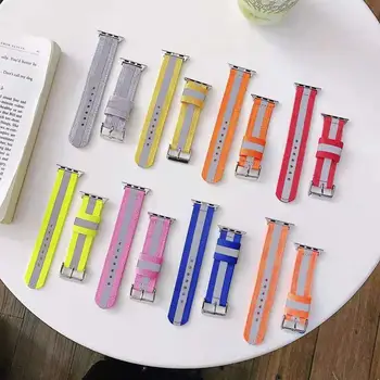 

Reflective nylon strap for apple watch band 44mm 40mm Woven Nylon Bracelet Watch band apple watch 5 4 3 2 iwatch band 42mm 38mm