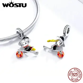

Magic Witch Pendant WOSTU 100% 925 Sterling Silver Magic Witch Beads Charms for Necklaces & Bracelets Jewelry Making FNC240