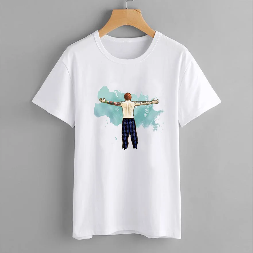 Ed Sheeran Harajuku T Shirt Women Ullzang 90s Music Lovers Funny Cartoon Print T-shirt Fashion Women Tops Plus Size Summer Tees