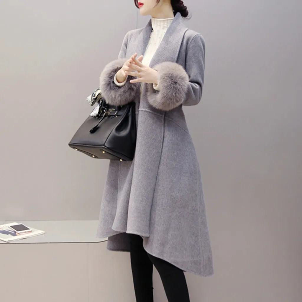Осенне-зимнее шерстяное пальто для женщин средней длины новые темпераментные женские куртки с искусственными пуговицами верхняя одежда шерстяное пальто 10,4