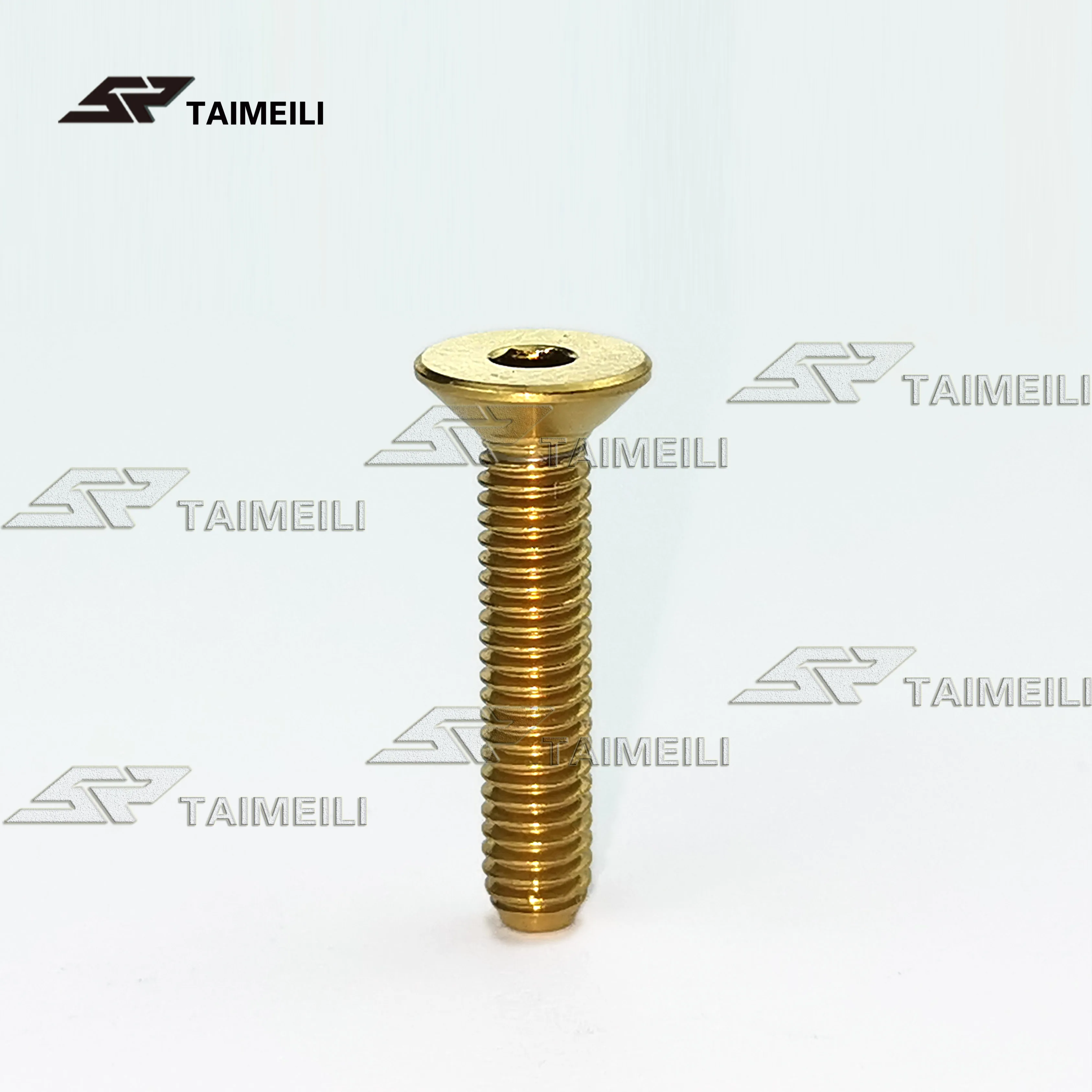 Золотой 4/8/12 шт titanium Болты с потайной головкой M3 M4x6/8/10/15x20 мм болты из титанового сплава шестиугольный рукава titanium винты GR5 - Цвет: Золотой