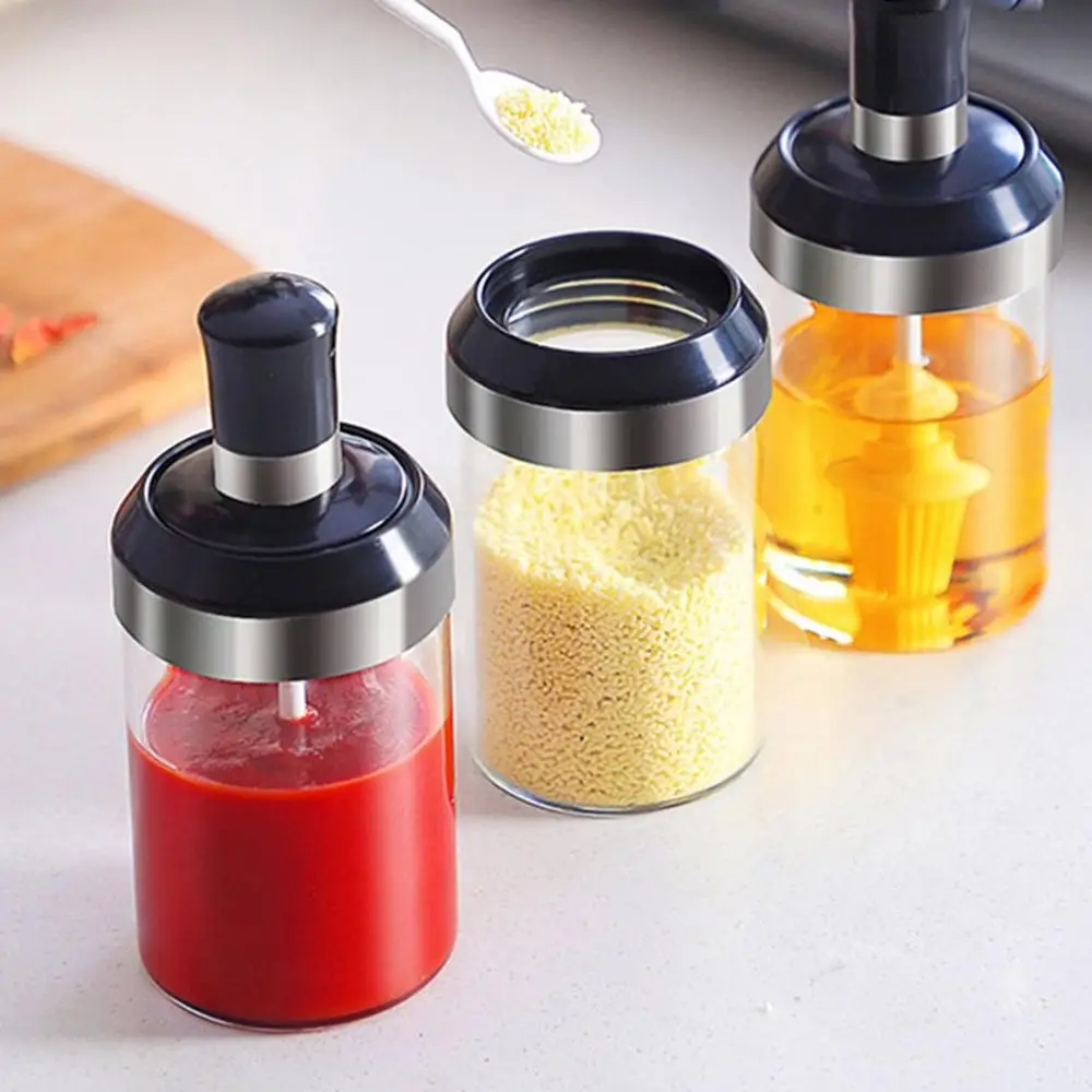 Glass Seasoning Box Home Seasoning Bottle Kitchen Salt Shaker Seasoning Box Set Kitchen Seasoning