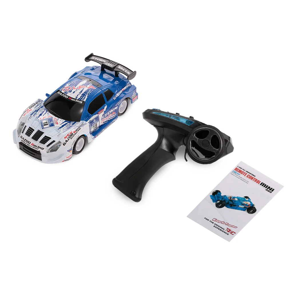 20 км/ч 1:28 RC Автомобиль 2,4G гоночный автомобиль 4WD DIY высокоскоростной автомобиль подарок для детей Подарки для мальчиков