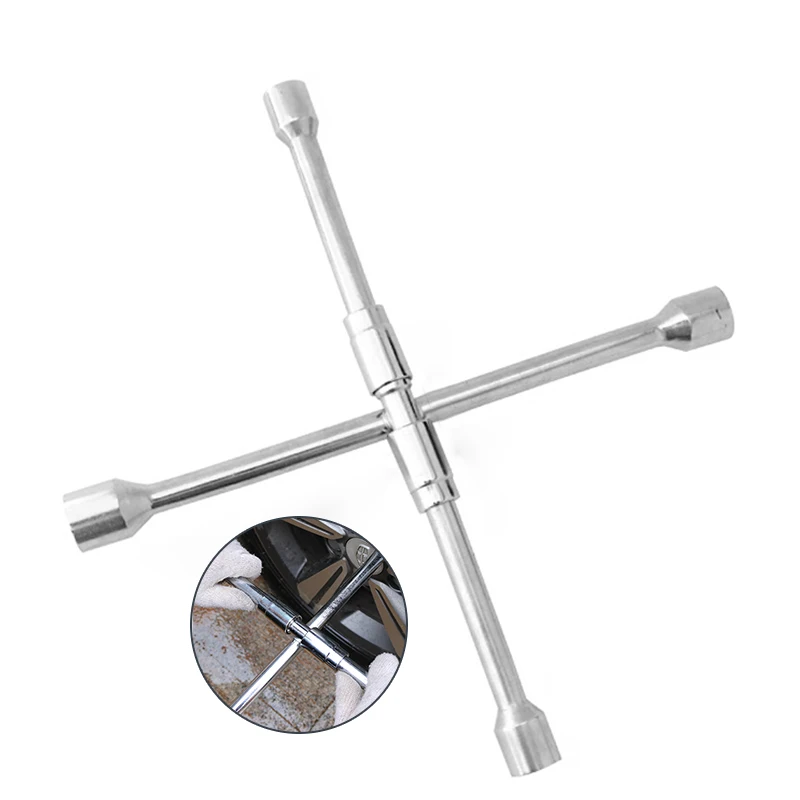 

Folding Cross Wrench Adjustable Portable Change Nut Lug Car Folding Cross Wrench Scooter Bikes Car Tires Multifunctional Tools