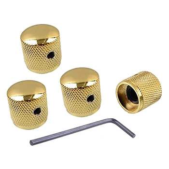 

4Pcs Metal Volume Tone Dome Tone Guitar Speed Control Knobs with Screws for Fender Strat Telecaster Gibson Les Paul Electric Gui