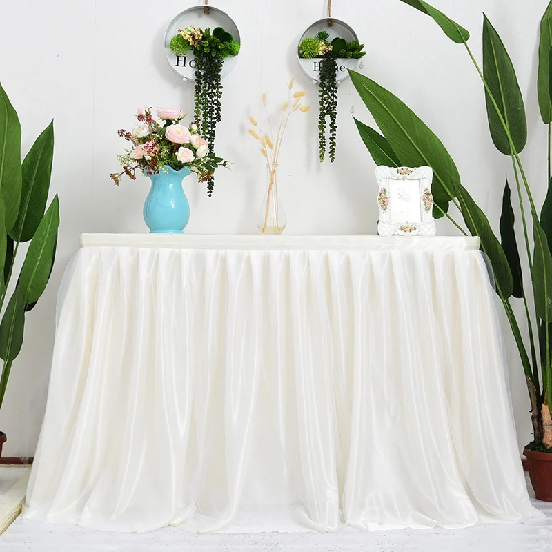 

2019 Table Skirting High Quality Table Skirt Decoration Durable Table Decor Home Textile for Wedding Party Banquet