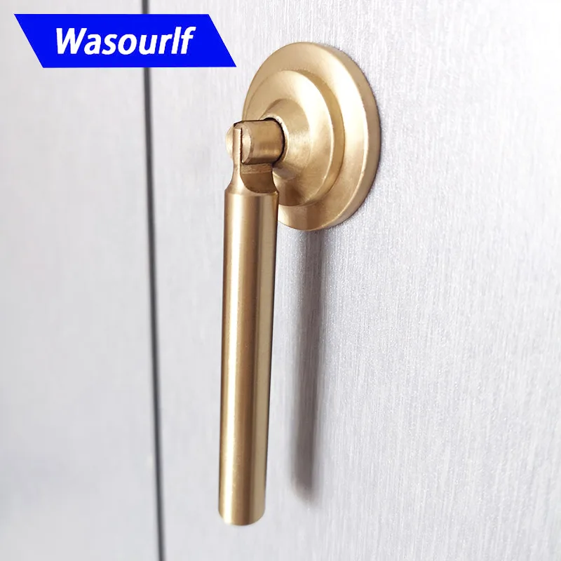 

Wasourlf 1 Piece 360 Degree Single Hole Cabinet Wardrobe Handle Accessories Copper Brass Golden Colour Classical Style