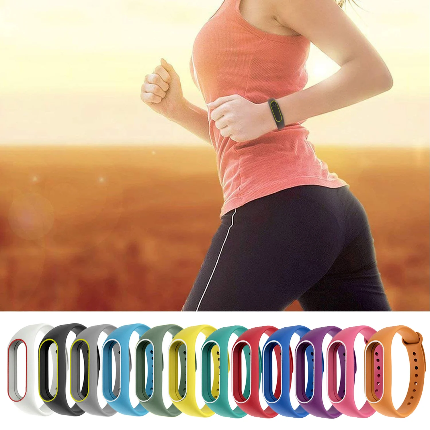 

Gosear 12 PCS Silicone Replacement Wristband Strap Bracelet Band for Xiaomi Xiomi Xiao Mi Band Miband 2 II Band2 Accessories