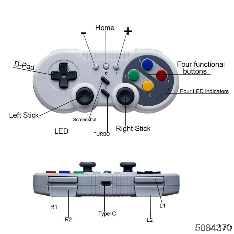 8bitdo SF30 Pro Беспроводной Bluetooth геймпад с помощью джойстика Nintendo Switch