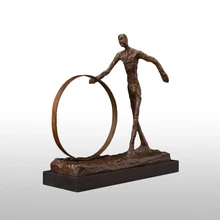 ATLIE бронзовые абстрактные статуэтки ходячий человек украшения бронзовые ремесла человеческого тела Скелет Искусство Статуя Скульптура Декор зала