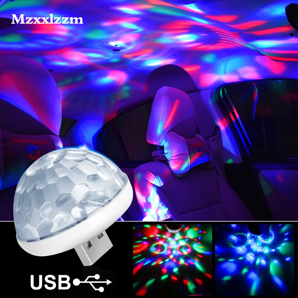 

USB LED Lamp DJ Voice Control Car Decorative Car Interior Lighting Atmosphere Light Neon mini Colorful Lamps For Festival Party