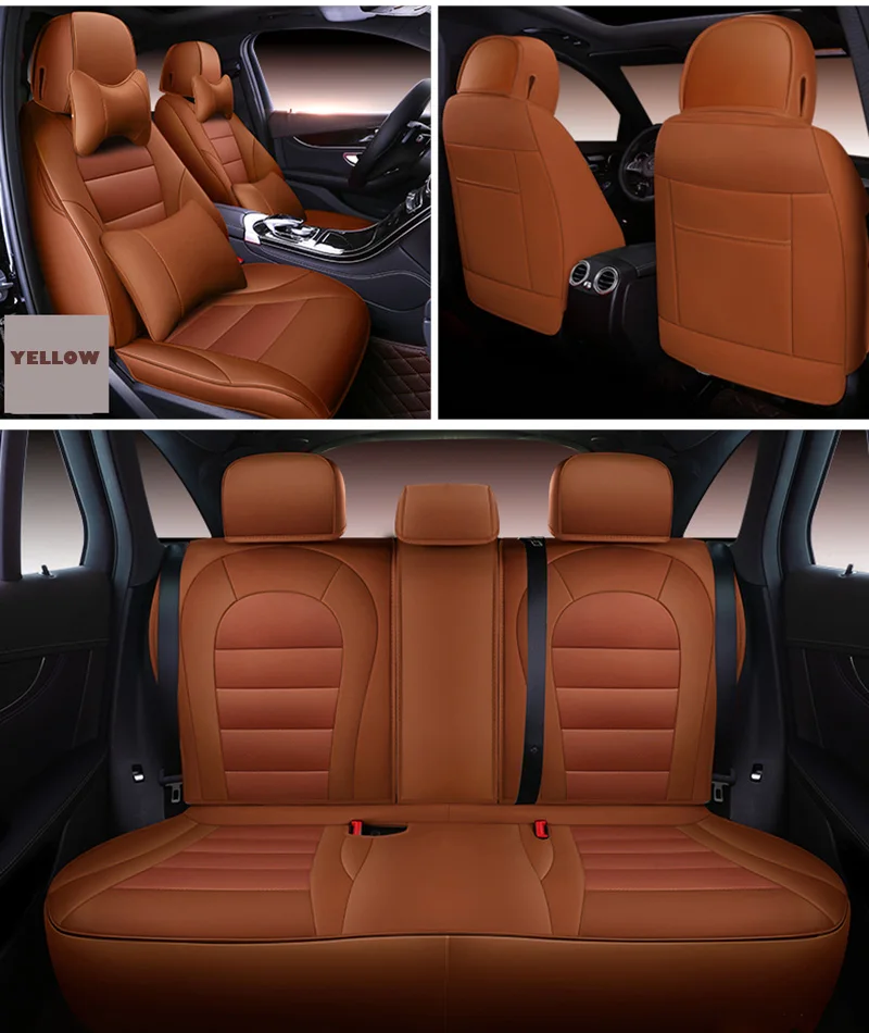 Автомобильные чехлы из воловьей кожи для Mercedes Benz A B C Class Sedan CLA CLK CLS автомобильные