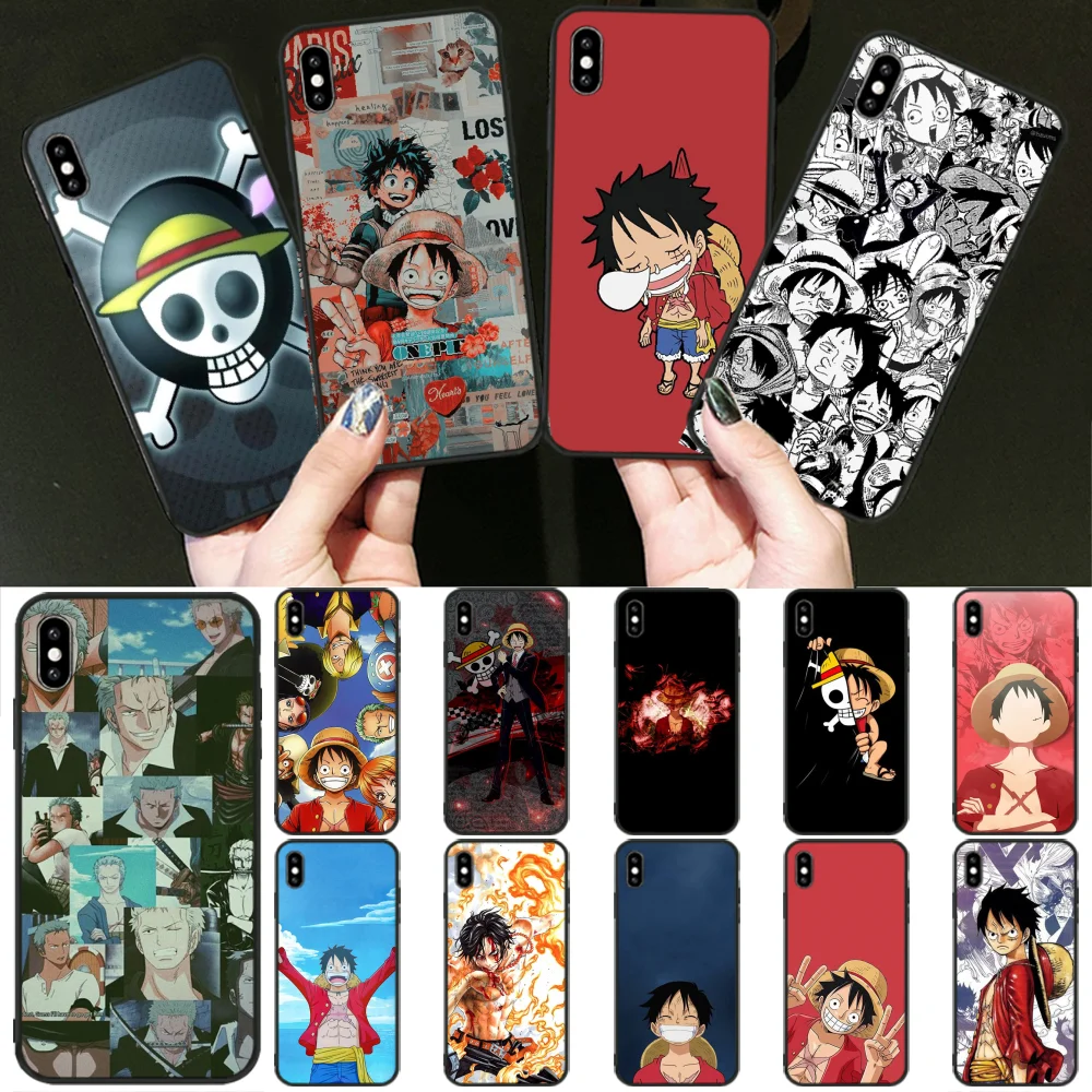 OFFeier аниме коллаж one piece luffy DIY окрашенный Шикарный чехол для телефона iPhone 11 pro XS MAX 8 7