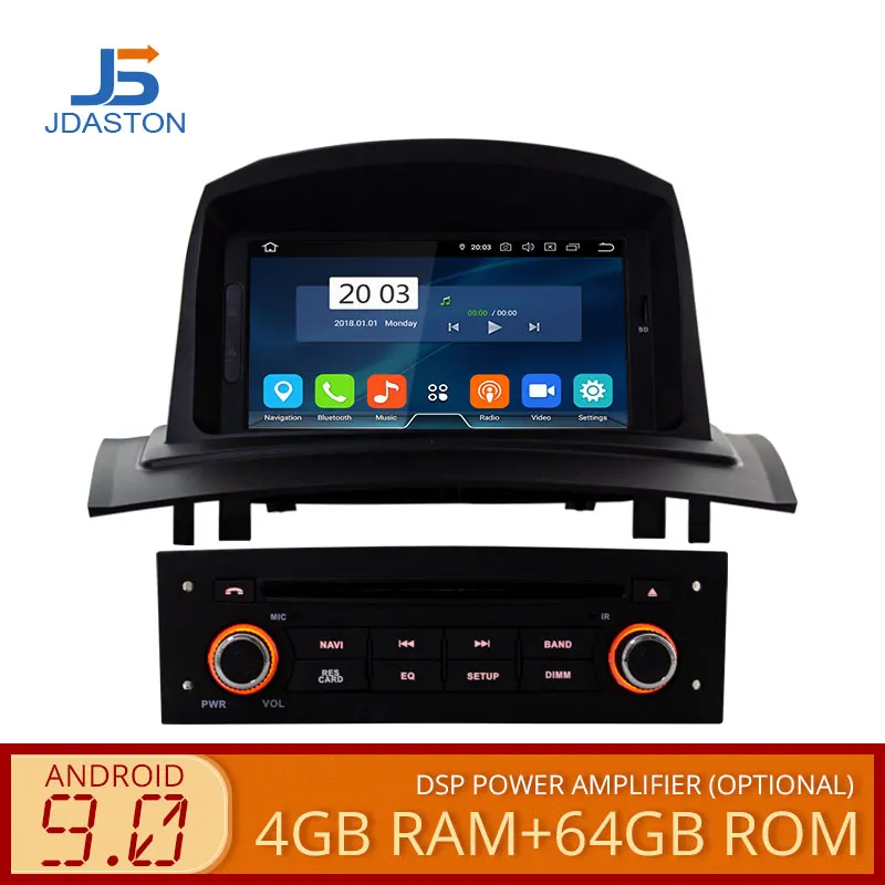 JDASTON Android 9.0 Car DVD Player For RENAULT Megane Fluence 2 2002-2008 Octa Cores 4G+64G Multime