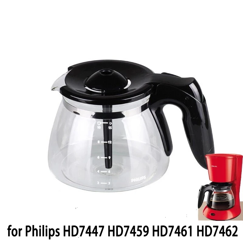 Coffee Maker Glass Jug for Philips HD7447 HD7459 HD7461 HD7462 Coffee