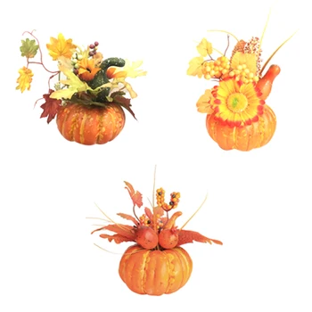 

Artificial Pumpkins Maple Leaf Pomegranate Table Home Decor House Prop Autumn Fall Harvest Thanksgiving Halloween