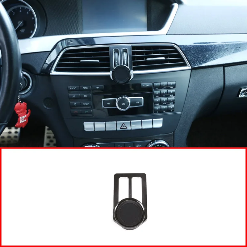Black Aluminum Alloy Car Center Air Vent Mobile Mount Magnetic Phone Holder For Mercedes Benz C Class W204 C180 C200 2008-2013 | Автомобили