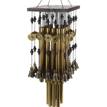 

Fashion-Outdoor Indoor Metal Tube Wind Chime with Copper Bell Large Windchimes For Yard Patio Garden Terrace Decoration 80cm