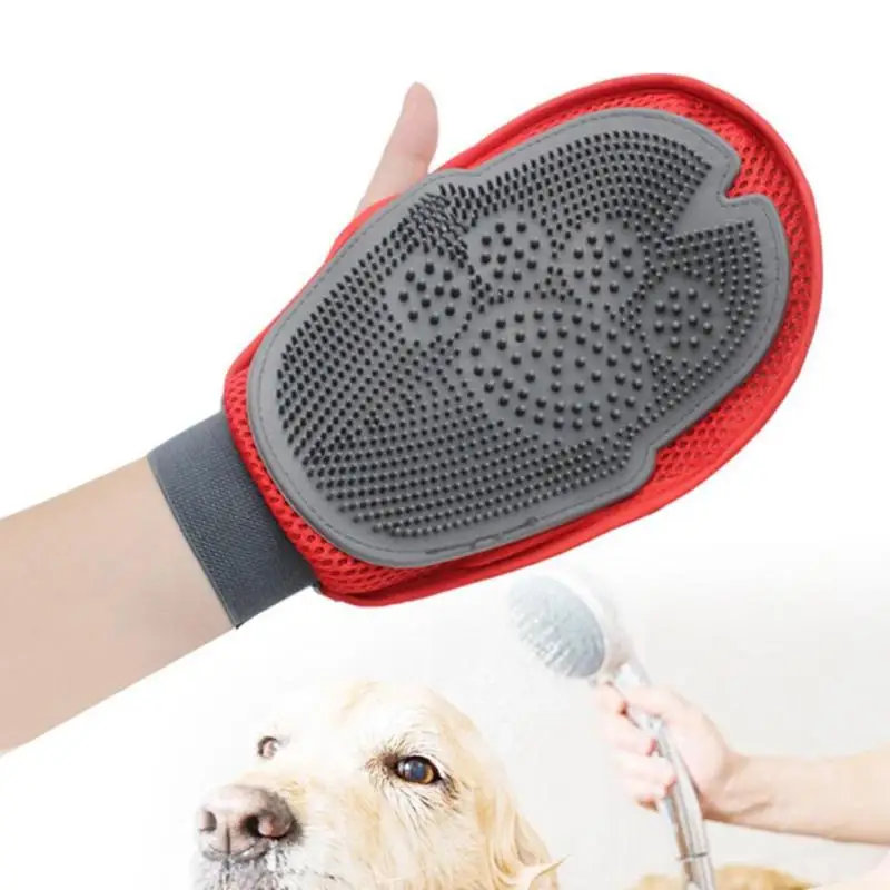 Перчатка для ухода за домашними животными уход за котом Hackle Отличный Красный силиконовый массажер для домашних животных удаление волос варежки